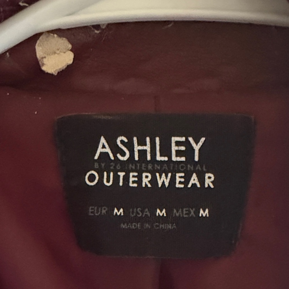 Ashley By 26 International Women's Deep Red Leather Jacket - Picture 6 of 7